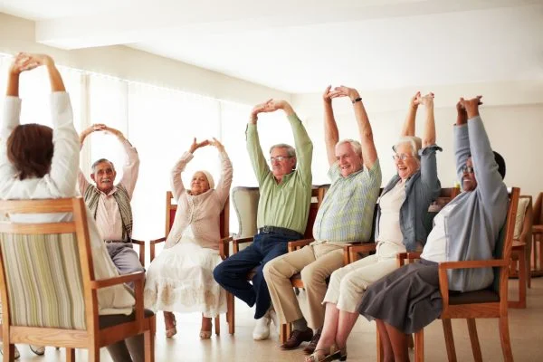 Sunny Vista Colorado Springs Senior Living residents exercising
